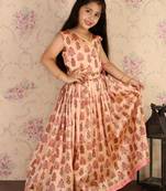  girls' peach lehenga set