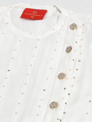  infant  white and gold viscose blend kurta and dhoti set 4