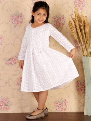  girls' white ethnic dress 1