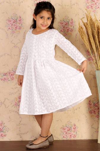  girls' white ethnic dress