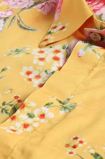  infant  multicolor base yellow muslin kurta patiala set