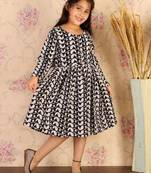 girls' black ethnic dress