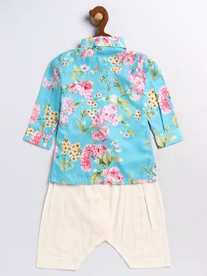  infant  multicolor base aqua muslin kurta patiala set 3