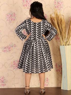 girls' black ethnic dress 3