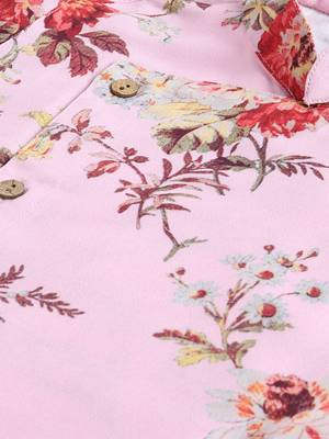  infant  multicolor base pink muslin kurta pyjama set 4