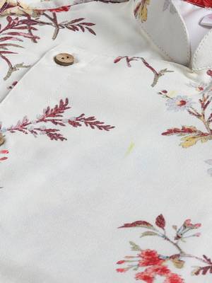  infant  multicolor base cream muslin kurta pyjama set 4