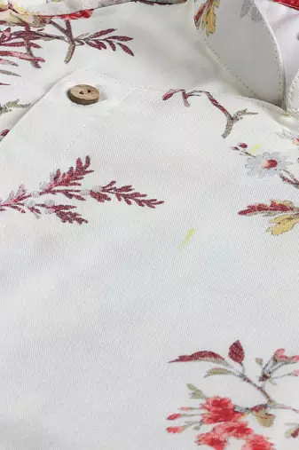  infant  multicolor base cream muslin kurta pyjama set
