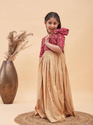  girls' frusia pink and rose gold lehenga set 2