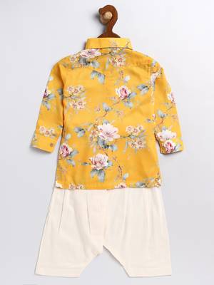  infant  multicolor base yellow muslin kurta patiala set 3