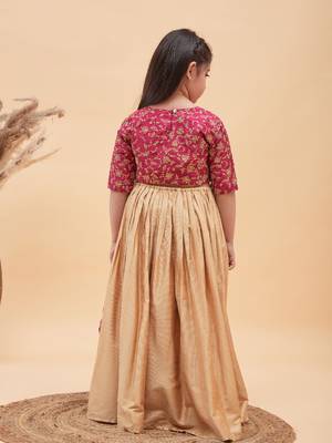  girls' frusia pink and rose gold lehenga set 3