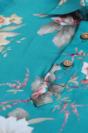  infant  multicolor base turquoise muslin kurta patiala set