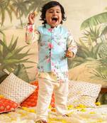  infant  multicolor base aqua - nehru jacket
