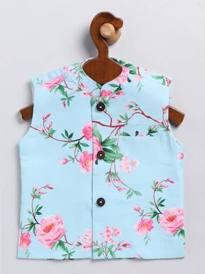  infant  multicolor base aqua - nehru jacket 2