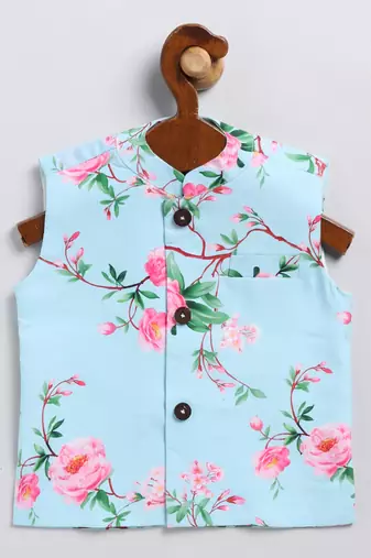  infant  multicolor base aqua - nehru jacket