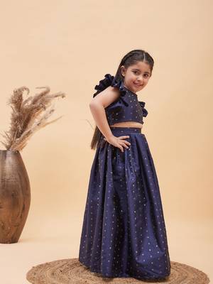 girls' navy blue lehenga set 2