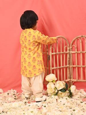  infantmulticolor-base-mustard and cream kurta patiala set 3