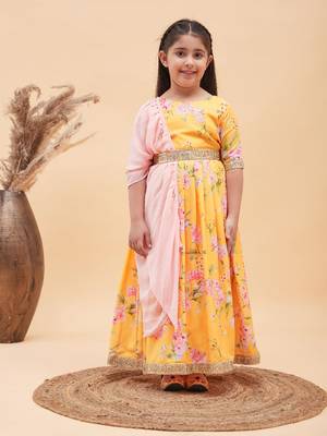  girls' yellow lehenga set 2