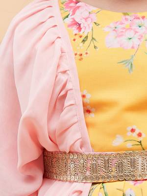  girls' yellow lehenga set 4