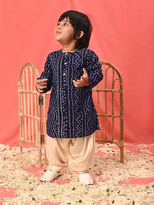 infant  navy blue rayon kurta patiala set 1