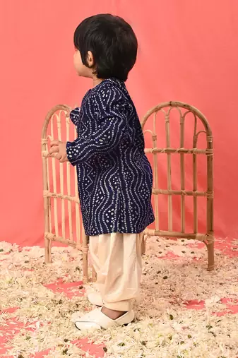  infant  navy blue rayon kurta patiala set