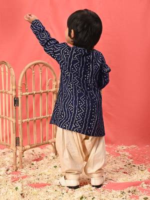  infant  navy blue rayon kurta patiala set 3