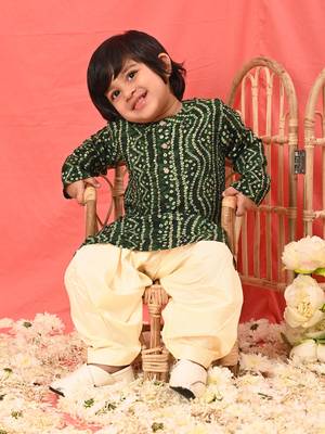  infant  green rayon kurta patiala set 1