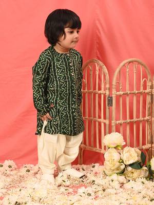  infant  green rayon kurta patiala set 2