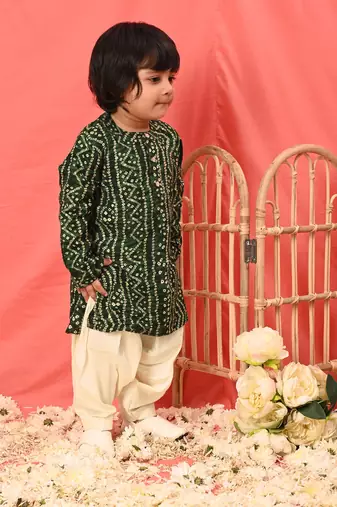  infant  green rayon kurta patiala set