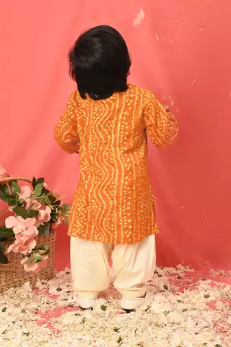  infant  yellow rayon kurta patiala set
