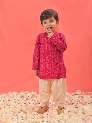  infant  pink rayon kurta patiala set 1