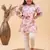  girls' pink and cream kurta and pant set