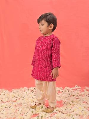  infant  pink rayon kurta patiala set 2