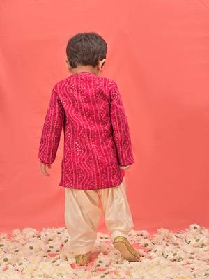  infant  pink rayon kurta patiala set 3