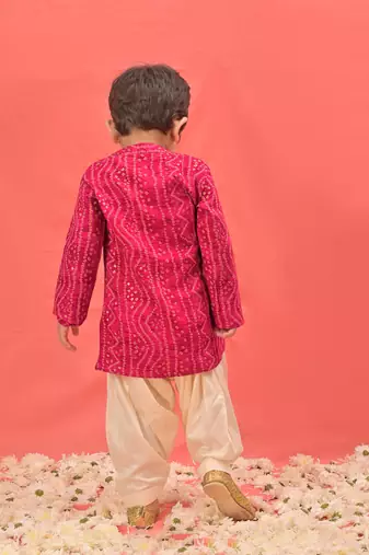 infant  pink rayon kurta patiala set