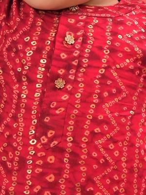  infant  red rayon kurta patiala set 4