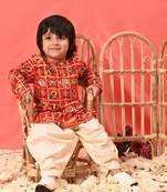  infant  red rayon kurta patiala set