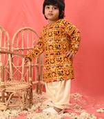  infant  yellow rayon kurta patiala set