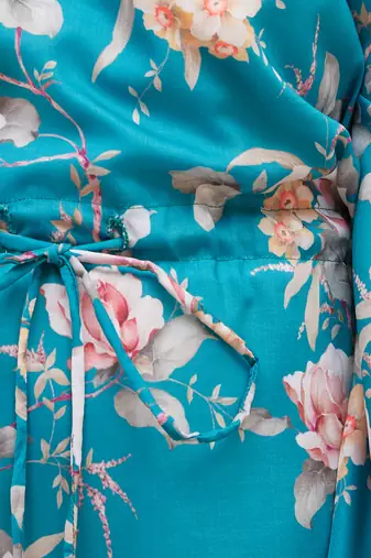  girls' turquoise and cream kaftan and pant set