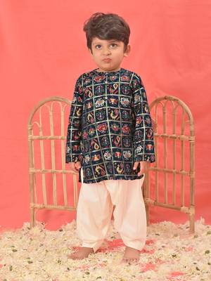  infant  blue rayon kurta patiala set 1