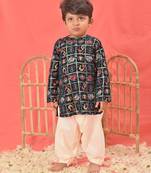  infant  blue rayon kurta patiala set