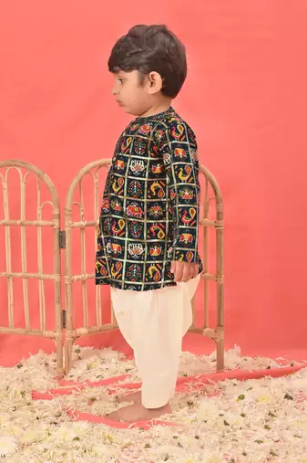  infant  blue rayon kurta patiala set
