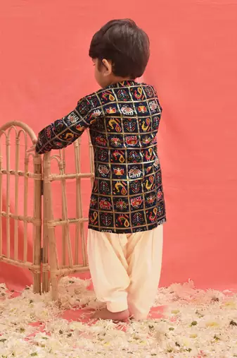  infant  blue rayon kurta patiala set