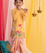 yellow and white kurta pyjama set