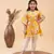  girls' yellow and cream kaftan and pant set