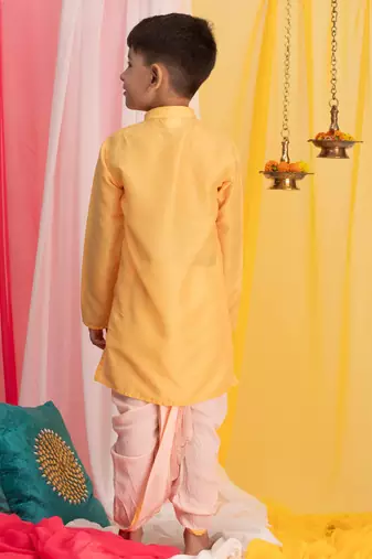 yellow and white kurta pyjama set
