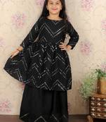  girls' black lehenga set
