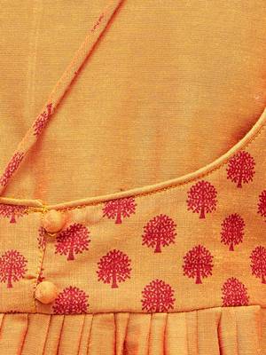  girls' orange kurta and pant set 4