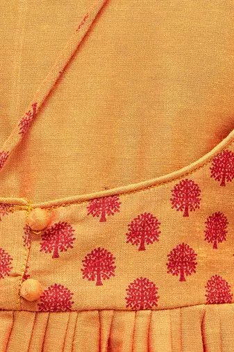  girls' orange kurta and pant set