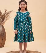  girls' green ethnic dress