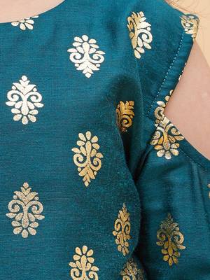  girls' green ethnic dress 4